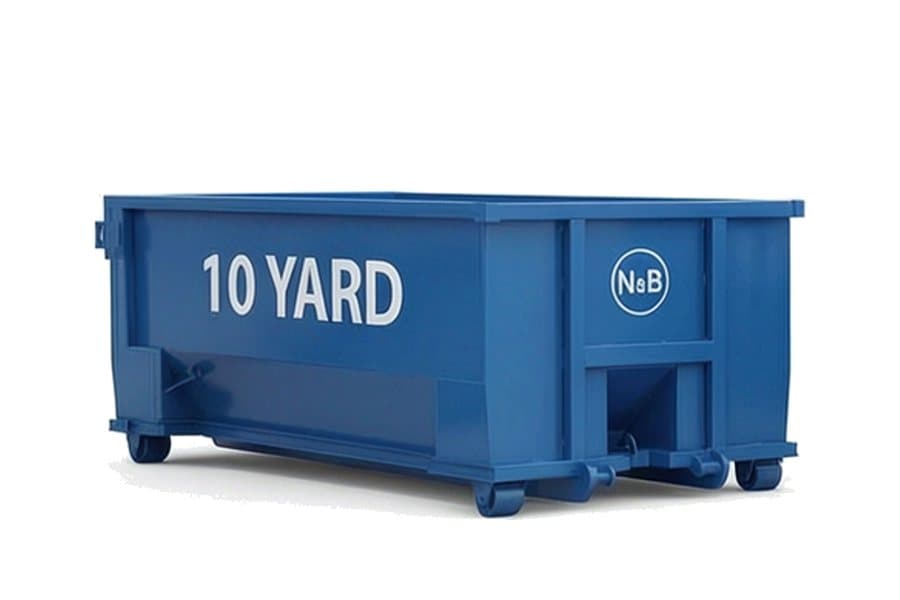 10-yard blue roll-off dumpster